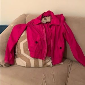 Hot pink Burberry windbreaker